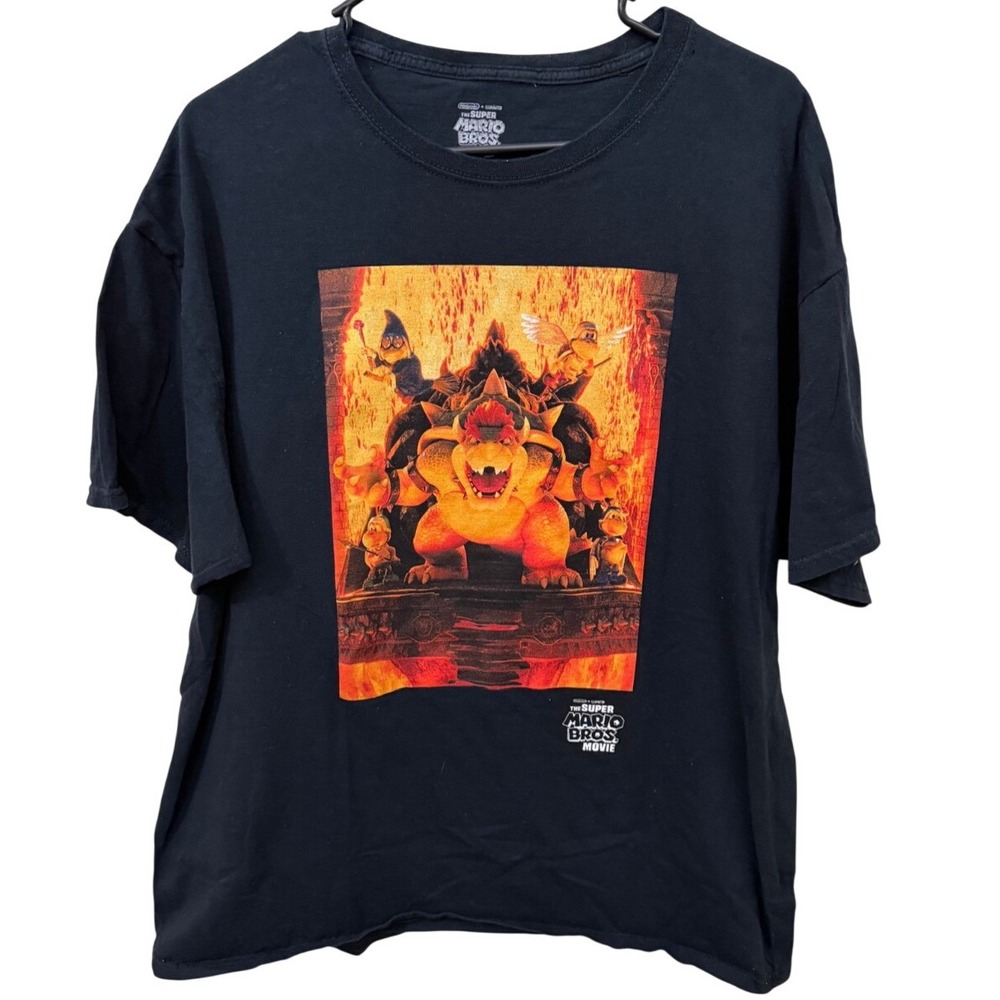 Nintendo Super Mario Bros Movie Bowser Lava Graphic T-Shirt Black XL Mens